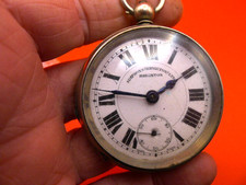 Simpsons of Brighton Jumbo  Nickel Key Wind Pocket Watch.. 55mm,, TLC