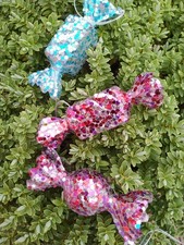 3 x Christmas Candy Sweets Hanging Tree Decorations bling.sequin
