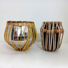 Tabla Indian Drums Bayan and Dayan Set of Two Traditional Percussion