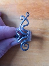 Sterling Silver Fork Ring Long Swirl Band Jewellery For Women/Girls