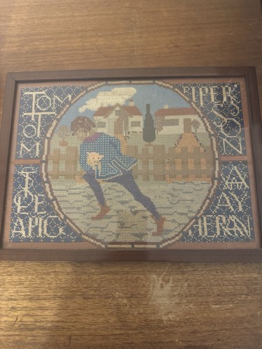 Vintage framed needlepoint - vintage,