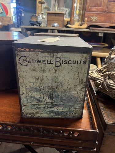 Antique chadwell biscuits tin - antique,