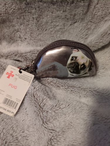 Fuzzy nation pug dog zipper - fuzzy,