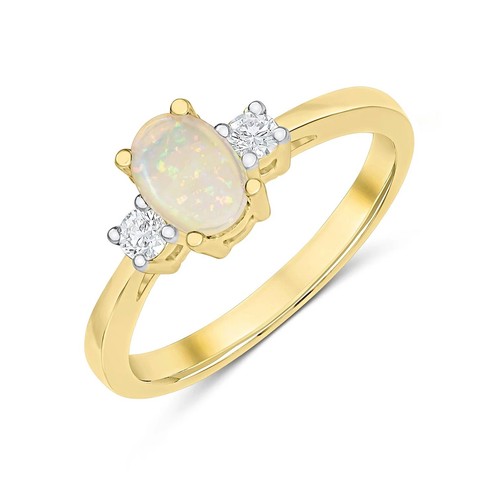 9ct yellow gold oval opal - gold, &
