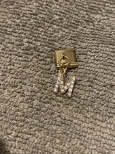 New CZ Letter M Gold Dangle