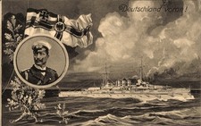 Postcard Germany ahead, German warship, Kaiser Wilhelm II.,... - 11077835