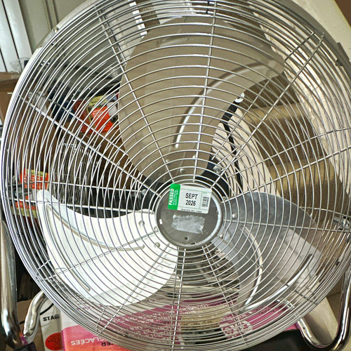 Silver floor fan metal - floor,