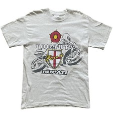 Vintage 90s Carl Fogarty Ducati T Shirt Medium Single Stitch Motorsports Rare