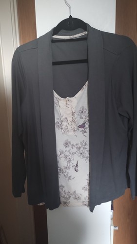 Combined cardigan top grey - in,