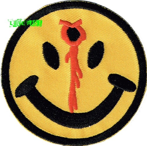 Smiley face bullet hole - bullet, patch