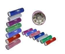 9 LED Torch Light Pocket Flashlight Aluminium Coloured 7 Colour Available