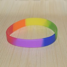 Rainbow Friendship Bracelet Gummy Band LGBTQ Gay Pride Wristband