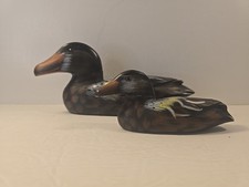 2 Wooden Carved Hand Painted