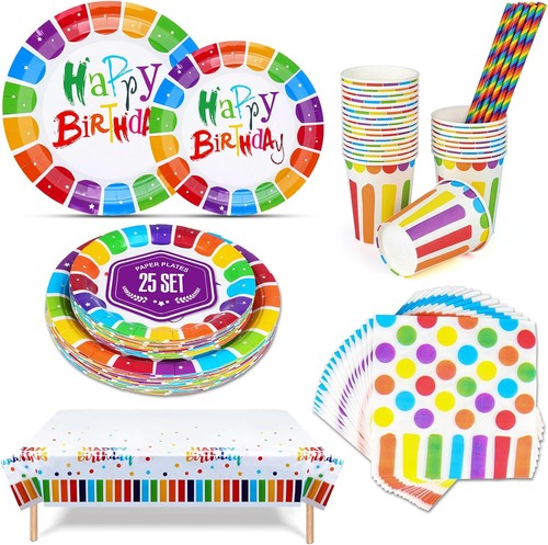 126 pcs rainbow birthday paper - birthday,