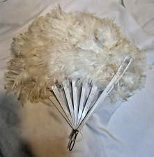 Ostrich feather hand fan - ostrich,