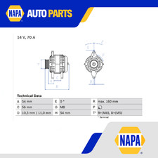 Alternator fits VAUXHALL ASTRA