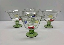 Set Of 4 Villeroy & Boch French Garden Glass Footed Bowls