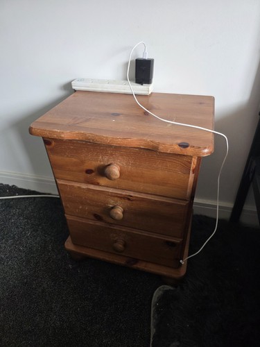 Wooden brown drawer bedside - 3,