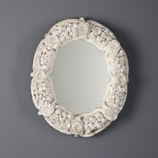 Antique Venetian Mirror White Glass Decorations XIX Century Original