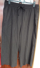NWOT George Lds.Black Linen viscose crop wide leg pull on Trousers. Pockets 18