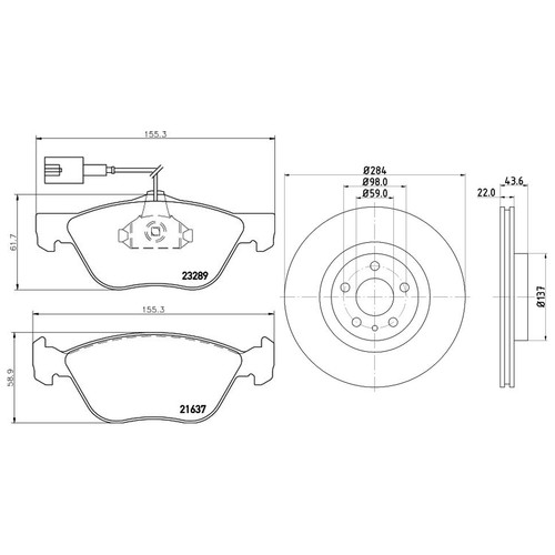 Mintex front brake discs - front, &
