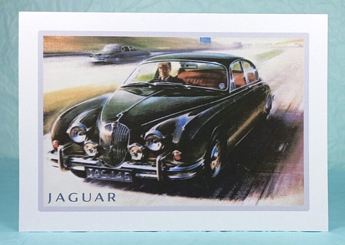 Jaguar mk2 greeting card - mk2,