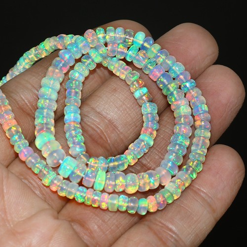 Ethiopian opal bead rondelle - bead,