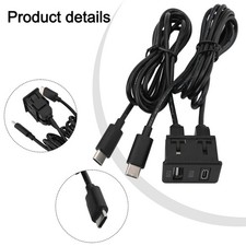 Cable Adapter for Car Dash Mounted USB & C Ports with a Length of 145 cm