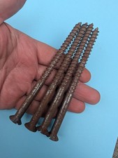 Vintage 4.5" Large Screws Rusty Reclaimed Wood Crafts Salvage Restore Upcycle