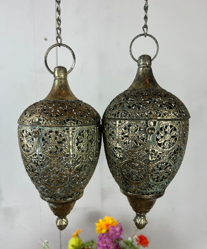 Pair vintage gold moroccan - pair,
