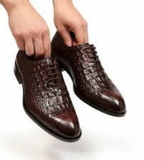 Handmade Men Brown Crocodile