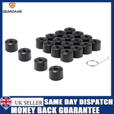 17mm Wheel Nut Bolt Covers Caps For VW Transporter T5 T6 03-20 Black + Tool UK