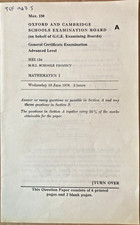 GCE A level Maths I exam paper