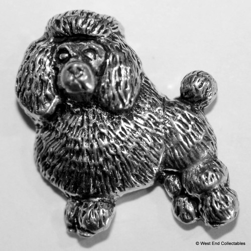 Poodle dog pewter - pewter, brooch