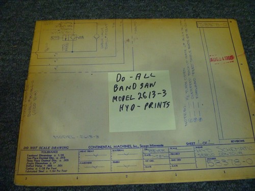 Doall model 2613 band - doall, saw