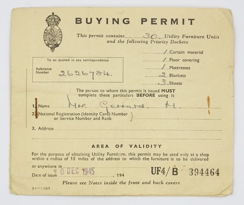 Ww2 rationing 1945 utility - rationing, 1945,