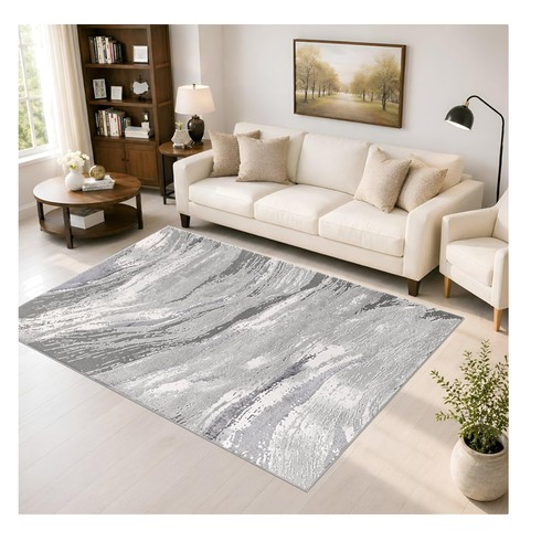 Large grey jute back rug - grey,