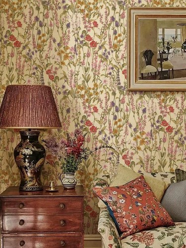 Vintage floral wallpaper - floral,