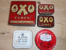 3 Vintage OXO Tins + 2 Old