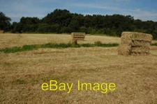 Photo 6x4 Baled hay near Bleddington Hay recently baled into large square c2008