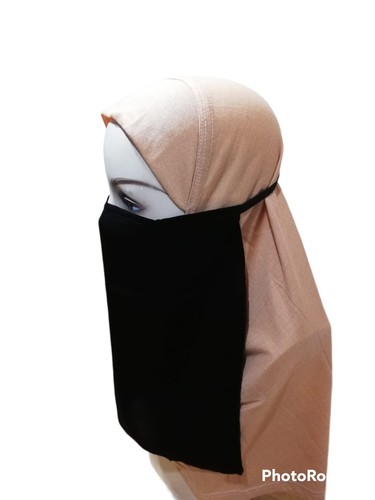 2pc fabrics elastic half - half, niqab