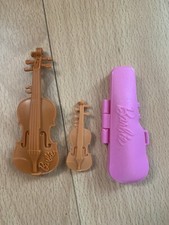 toy barbie Doll Musical Instrument Guitar, violin and case Accessories