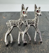 Vintage Marcasite Pair Of Deer