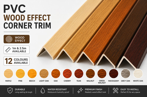 Pvc corner trim wood effect - pvc,