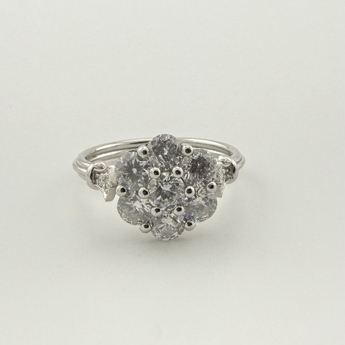 Plat 950 5ct diamond daisy - plat, 1.5ct