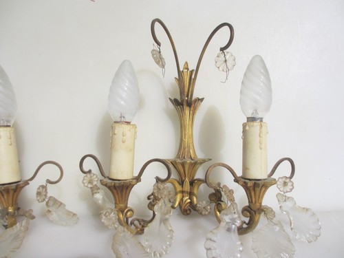 Victorian brass wall lights - brass,