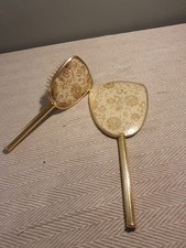 Vintage Gold Floral Vanity Dressing Table Set (Mirror Brush)