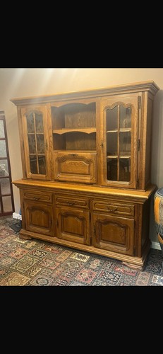 Large brown wooden hutch - brown,