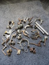 Vintage Bicycle Parts Brakes Dynamo Bell Bracket Levers Head Stock Saddle Shaft