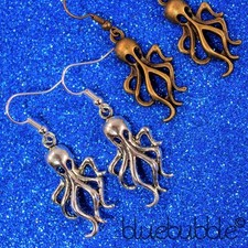 FUNKY OCTOPUS EARRINGS SCARY SEA CREATURE KITSCH NOVELTY ANIMAL FISH FANCY DRESS